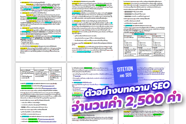 ตัวอย่างบทความ SEO จำนวน 2500 คำ