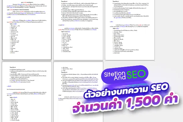 ตัวอย่างบทความ SEO จำนวน 1500 คำ