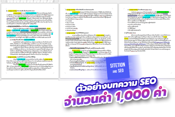 ตัวอย่างบทความ SEO จำนวน 1000 คำ